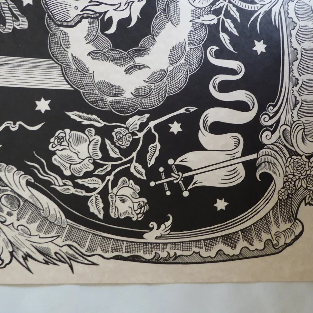 NEW 17” x 22” MADAME TALBOT ALCHEMY SKELETON OCCULT AFTERLIFE GOTHIC LITHOGRAPH - Picture 8 of 10